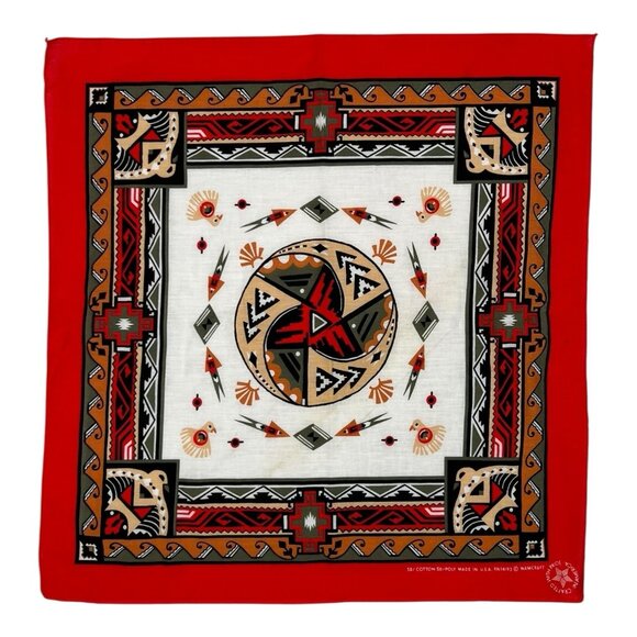 Vintage WAMCRAFT Southwestern Bandana Scarf Made in USA RN14193 - Picture 1 of 8